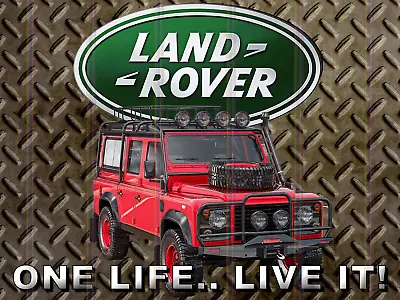 Land Rover One Life Live It Retro Tin Metal Sign Nostalgic Art Gift Home Decor • £4.25