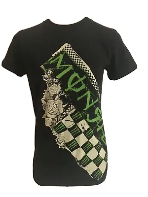 Monster Energy Womens Tshirt Black & Green M Claw Logo Checker Tshirt Large New! • $18.50