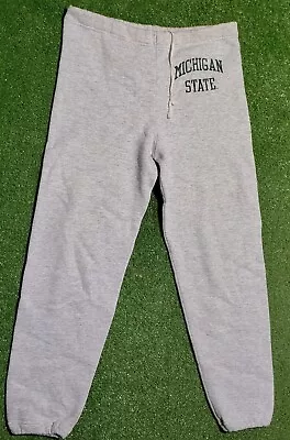 Vintage Russell Athletic Michigan State Spartans Sweatpants Size Small Gray • $14