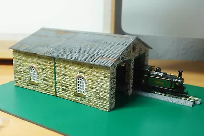 Scratch Built 009 Narrow Gauge Two Road Engine Shed • £35