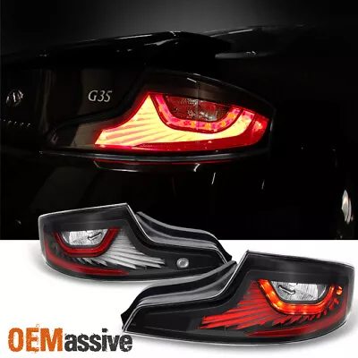 Fit  Matte Black 2006 2007 2 Door Coupe G35 Skyline 35GT LED Tail Lights • $209.99