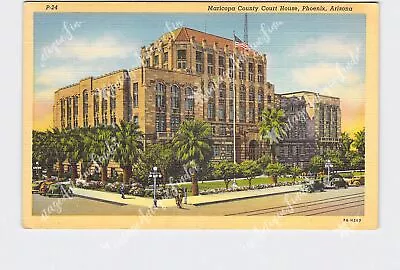 PPC Postcard AZ Arizona Phoenix Maricopa County Court House Exterior Street View • $3