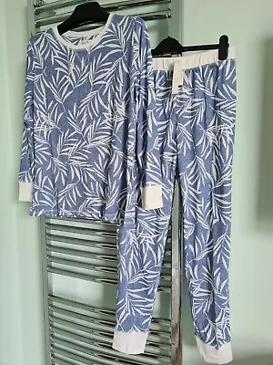 La Marquise Pretty  Bamboo Print Pyjama Cotton Colour Blue Size 16 - 18 Large • £15