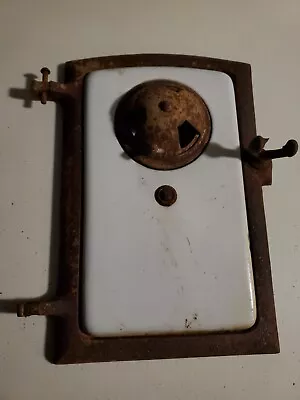 $49.99 • Buy Old Stove Door Cast Iron Vintage With Ceramic 