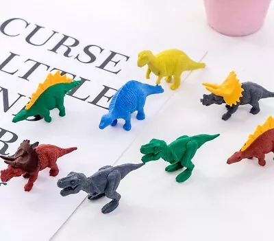 4 X Dinosaur Erasers 3D Rubbers Boys Kids Children Stationery Party Bag Fillers • £2.20