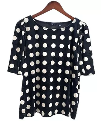 G By Giuliana Velour Polka Dot Blouse Black/White • $14.99