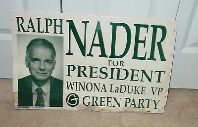 $49.99 • Buy Vintage Green Party Ralph Nader Winona Laduke Photo Political Poster President