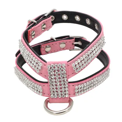£4.79 • Buy Bling Diamond Glitter Crystal Collar Puppy Cat Dog Harness Chest Strap   Pet