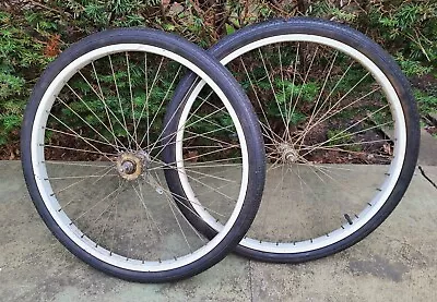 Vintage Schwinn 26  S-7 Wheels Rims Tires Cruiser Bike Bicycle • $95