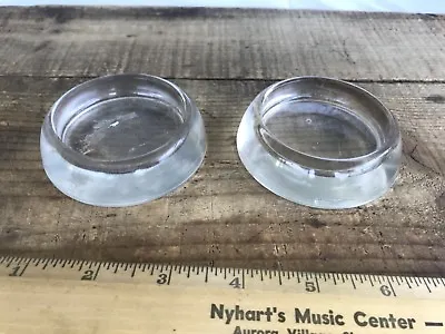 Vtg Pair Of Glass Furniture Coasters Clear  • $7.99