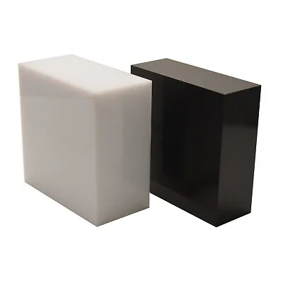 White & Black 30mm 40mm 50mm Thick Acrylic Perspex Plastic Blocks • £14.43