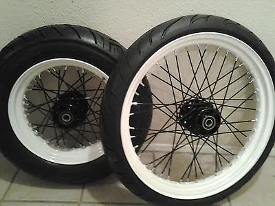 $1360 • Buy 40 Spoke 16 & 19  Sportster Nightster Custom Wheel Set Powder Coated 