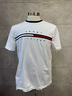 Tommy Hilfiger Men's White T-Shirt Short Sleeve Size L • $10.99