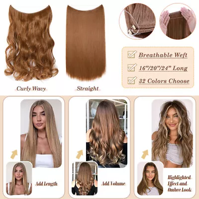 Wire In Hair Extensions Elastic Band Secret Miracle Ring Real Thick Hair Piece H • $13.40