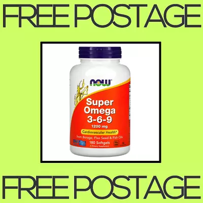 NEW NOW Foods Super Omega 3-6-9 Fatty Acids 1200 Mg - 180 Softgels FREE SHIP • $72.90