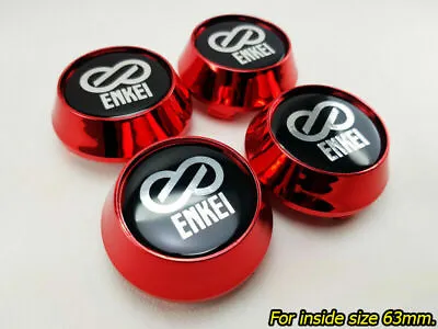 Center Wheels Caps Hub Color Red Cover Rim Car Racing Size 63mm. For Enkei RPF1 • $55.43