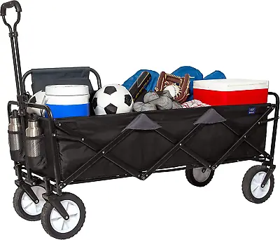 52  Extra Long Extender Wagon Cart Heavy Duty Collapsible Wagon Cart With All-Te • $144.99