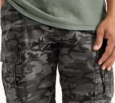 Mens Wrangler Cargo Shorts With Stretch Camo Relaxed Fit Tech Pocket CHOOSE SIZE • $31.99