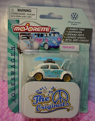 $14.96 • Buy Majorette VOLKSWAGEN BEETLE 🌸white VW Bug;surfboard🌸The Originals🌸with Tin