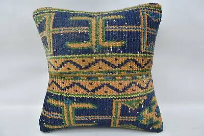 Pillow For Couch Vintage Kilim Throw Pillow 14 X14  Blue Cushion Cover • $9.18