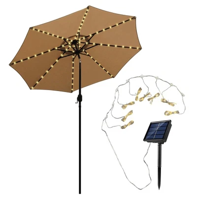 Solar Umbrella Light Outdoor Water Resistant Solar Umbrella With 8 Lights • $23.39