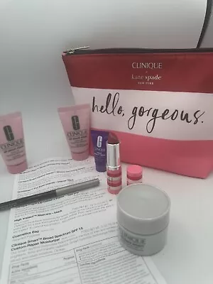 Clinique 7 PCS Travel Size Makeup Gift Set Red/White/Pink Bag *See Description* • $9.99