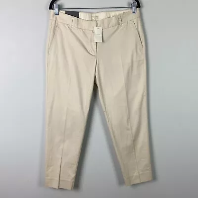 J. Crew City Fit Skimmer Pants Size 8 Beige Stretch Cotton • $19.95