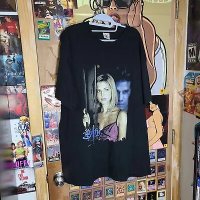 VTG Buffy The Vampire Slayer And Angel TV Show Promo Tee Shirt Sz 2XL Black 1998 • $199.95