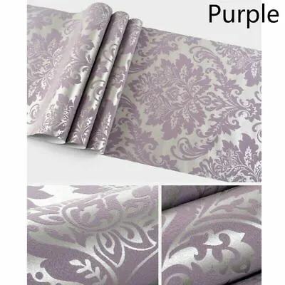 Vintage Damask Embossed Textured Wallpaper Roll 3D Non-woven Wall Paper Home • £37.22