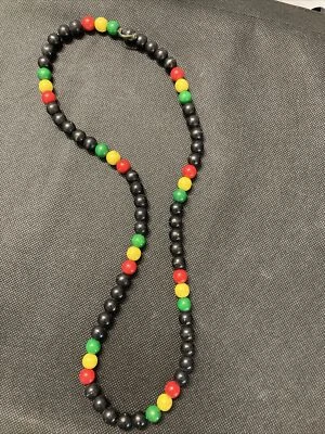 $14.50 • Buy Rasta Necklace Long Necklace Wood Necklace Wooden Necklace Big Necklace Reggae