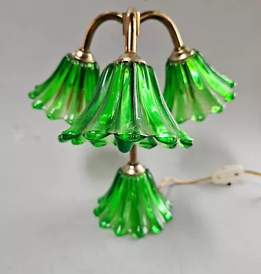 Vintage Green Lucite Tulip Lilly Lamp 1930s 3 Light Tokyo Japan • $145