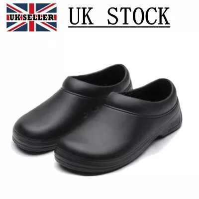 Non-slip Chef Shoes Mens Womens Kitchen Safety Shoes Slip On Work Boots UK K1 • £20.19