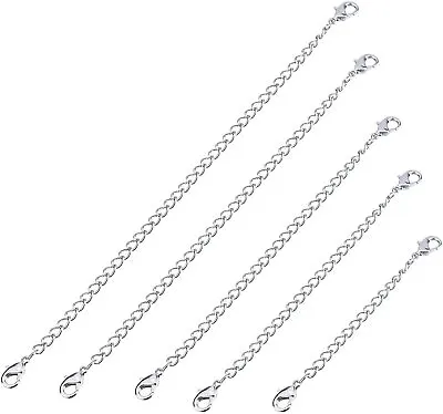 Silver Plated 1'- 34' Inch Clip On Extender Extension Chain Necklace Bracelet UK • £3.62