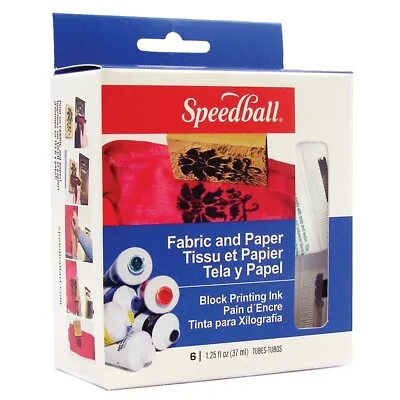 Speedball Fabric & Paper Block Printing 6 Ink Set • £51.24