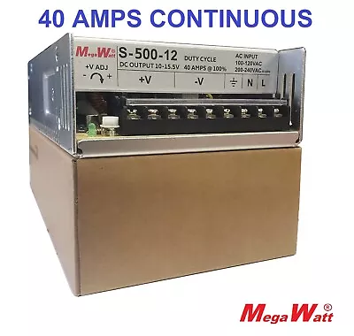 40 Amp 10-15 Volts DC Regulated Power Supply Real MegaWatt® 12 • $84