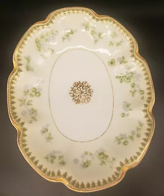 Vintage Haviland France Limoges #20021 Oval Serving Bowl Blue Green Floral • $39.99