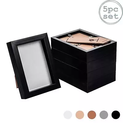 £15.99 • Buy 5x 3D Box Photo Frames Standing Hanging Craft Shadow Picture Frame 4 X 6  Black