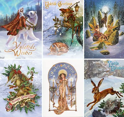 6 YULE CARDS PACK By Briar Midwinter Solstice Pagan Wiccan Christmas (A) • £14.99