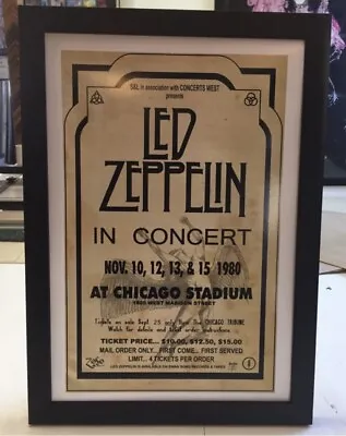 $55 • Buy Led Zeppelin Framed Concert Poster  Chicago Stadium 