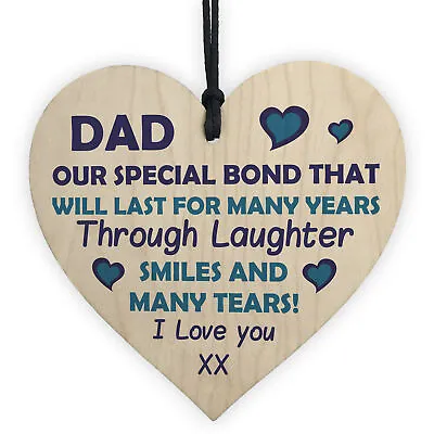 Dad Gift Poem Wood Heart Fathers Day Gifts For Dad From Daughter Son Keepsake • £3.99