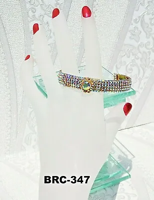 Ab Crystal Cuff Bracelet ( Brc-347) • $13.75