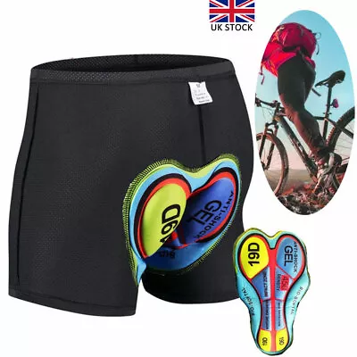 Men Women Gel 3D Padded Cycling Underwear Bicycle Riding Shorts Black Pants Soft • £10.19