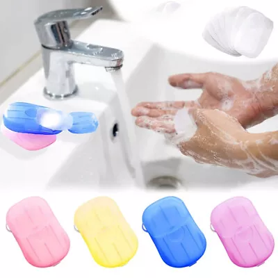 Foaming Soap Flakes Washing Hand Paper Slice Sheets Travel Portable 20~100sheets • £1.89