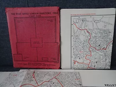 KELLY'S POST OFFICE DIRECTORY 1964 - Map Of London Consisting 5 Maps On 3 Sheets • £10