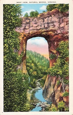 Natural Bridge VA Virginia Natural Bridge West View Vintage Postcard • $6.39