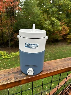 Vintage Coleman Polylite 2 Blue Flip Top Spout 2 Gallon Water Jug • $5