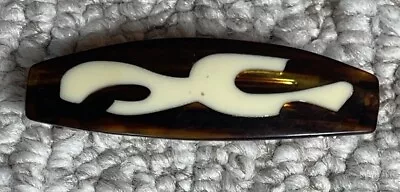 Vintage Barrette Hair Clip Tortoiseshell 1980s Plastic French Made France Inlay • $24.78