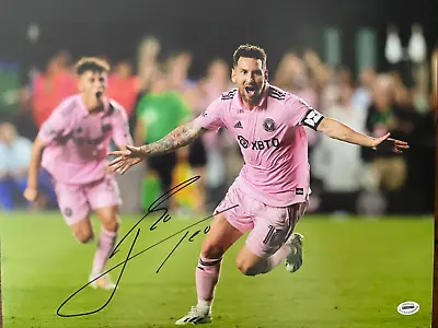 Lionel Messi SIGNED Autographed 11x14 Photo  MLS - Inter Miami 1st Goal  COA • $139.99