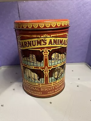 Vintage 1979 Nabisco Barnum’s Animal Crackers Tin 1914 Replica-TigerBisonLion • $10.95
