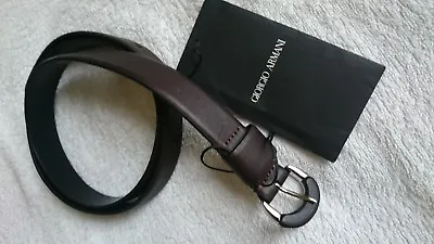 £76 • Buy GIORGIO ARMANI,Leather Belt,Size 32 -36 ,Dark Brown,Made In Italy,Women's